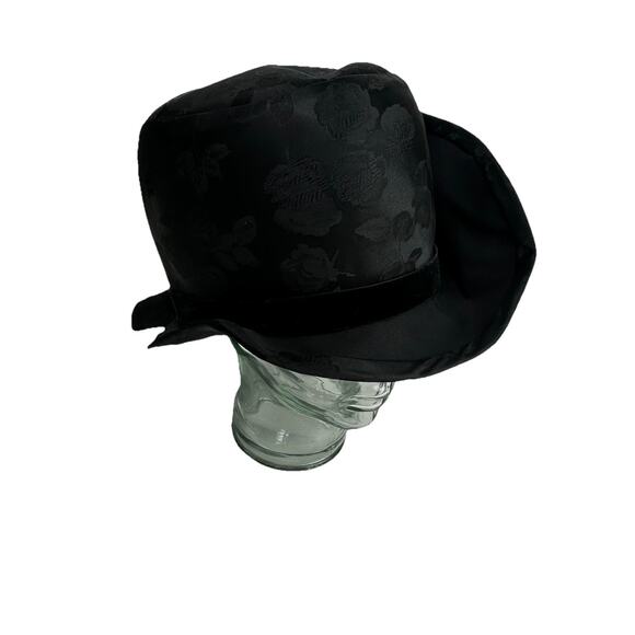 Bert Of LA Cali Vintage Victorian Witch Tear-drop Gothic Bridal Top Hat W/ Train main image 6